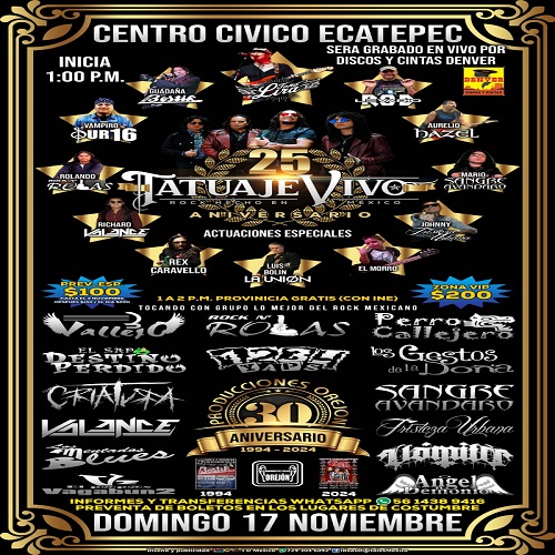 TATUAJE VIVO 25 ANIVERSARIO